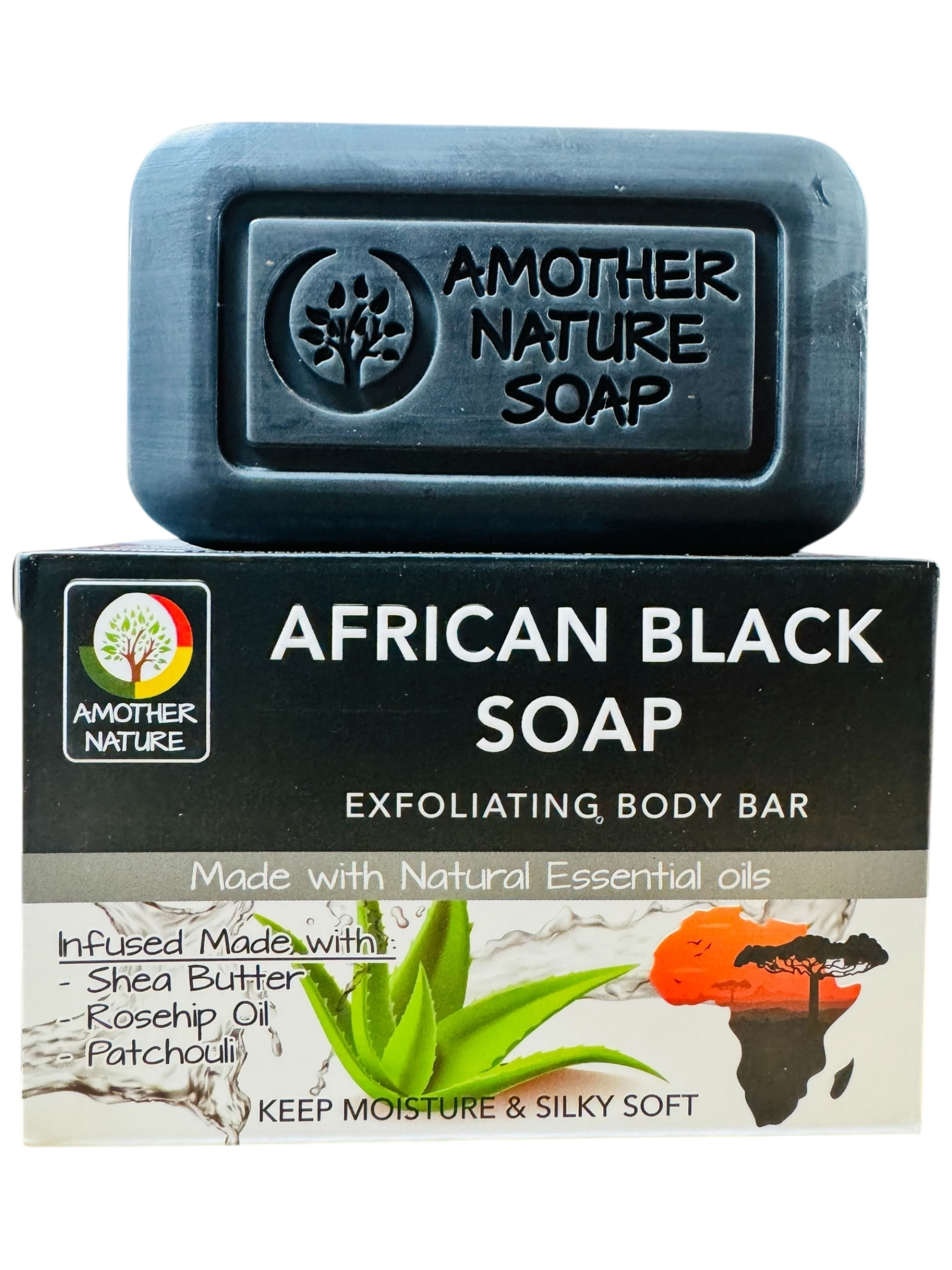 African Black Soap- Exfoliating Body Bar -(2 Pieces)