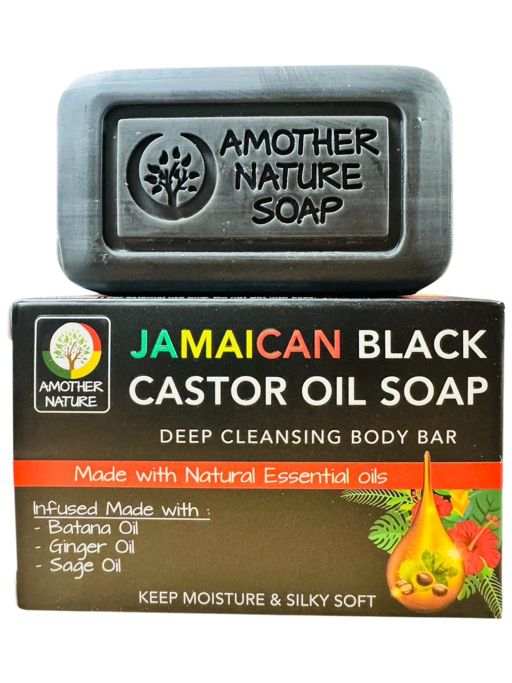 Jamaican Black Castor Oil Soap -Deep Cleansing Body Bar -(2 Pieces)