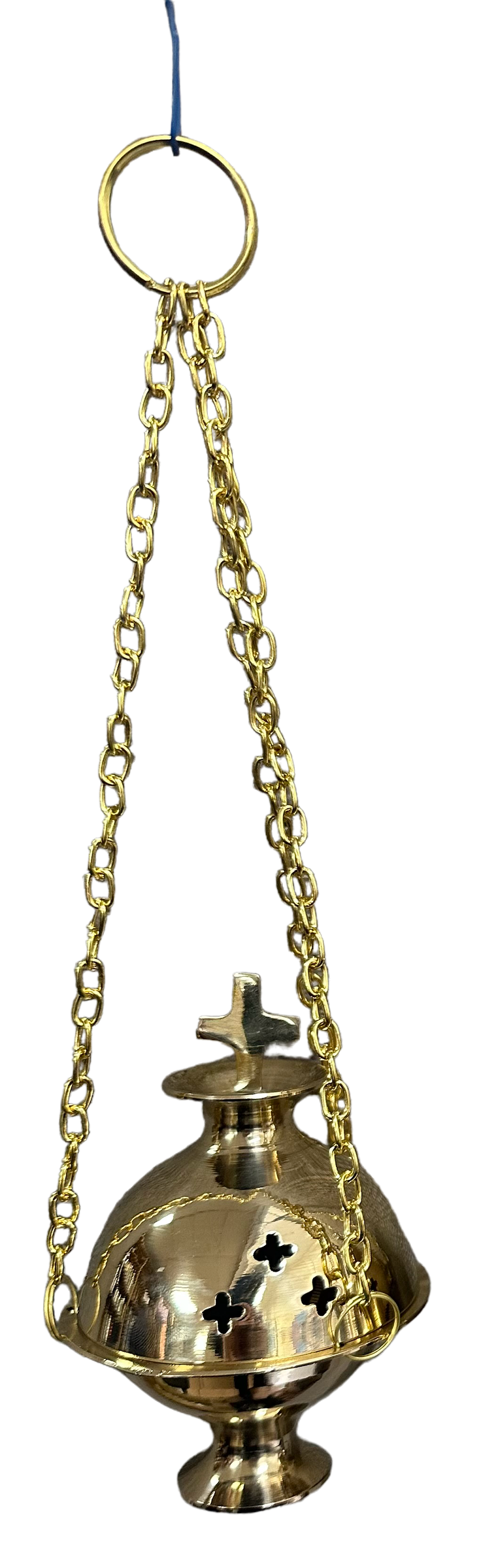 Traditional Charcoal Resin Burner Hanging Chain with Cross -(Small Size)