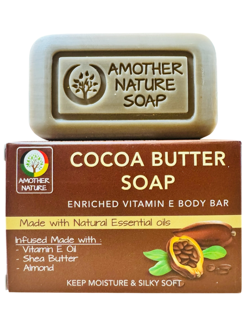 Cocoa Butter Soap -Enriched Vitamin E Body Bar -(2 Pieces)