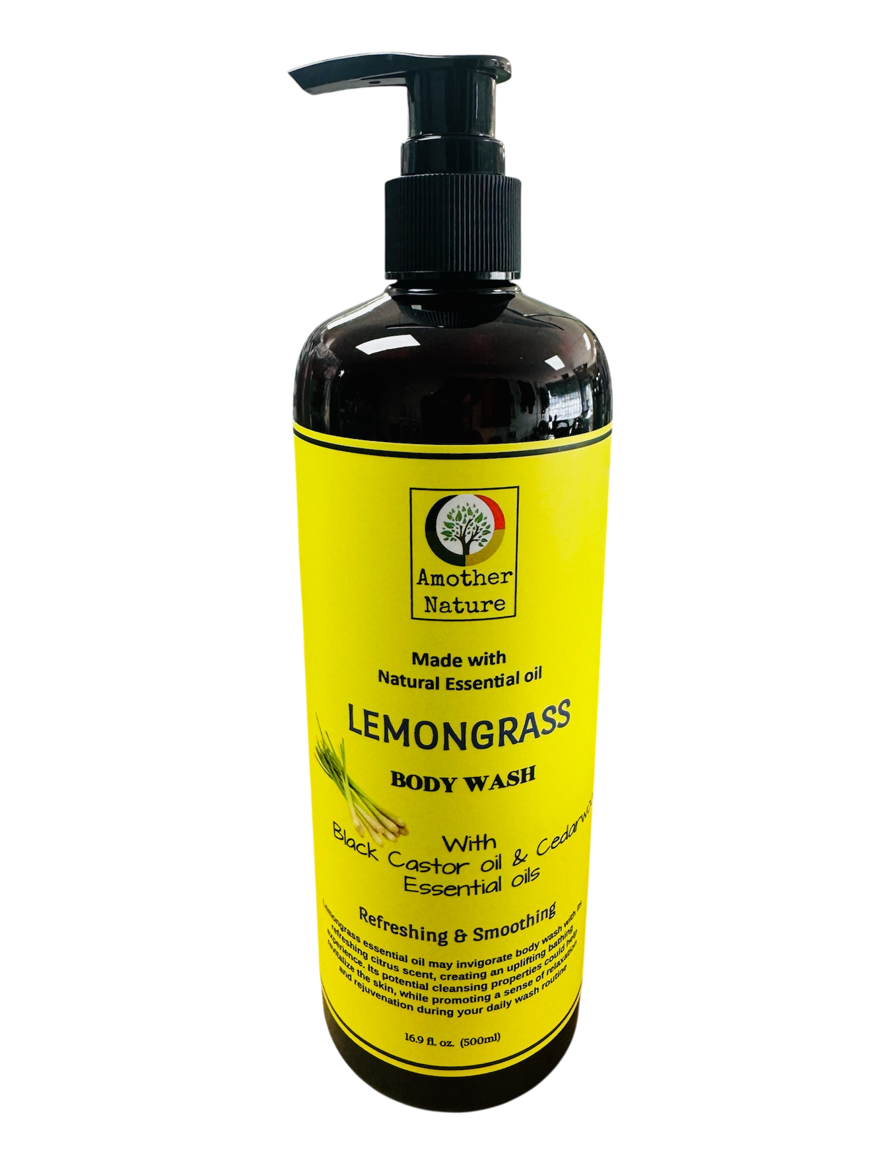 Lemongrass -Body Wash Infuse with Black Castor oil & Cedarwood Essential oil