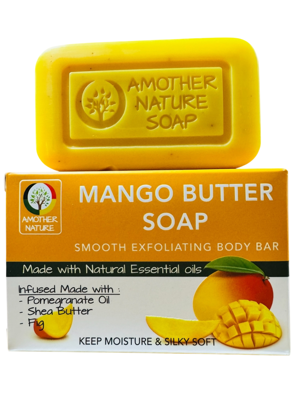 Mango Butter Soap -Smooth Exfoliating Body Bar -(2 Pieces)
