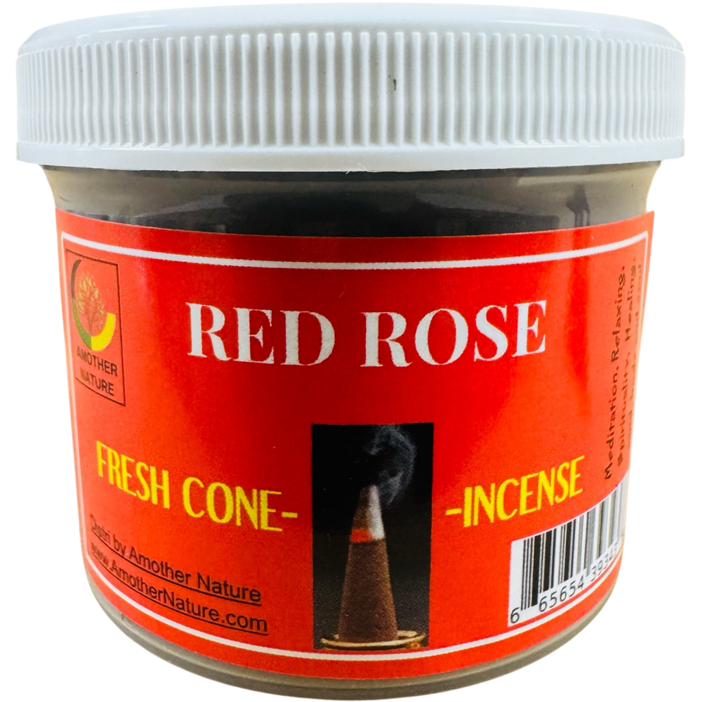 Red Rose Cone Incense - Fresh Hand Made