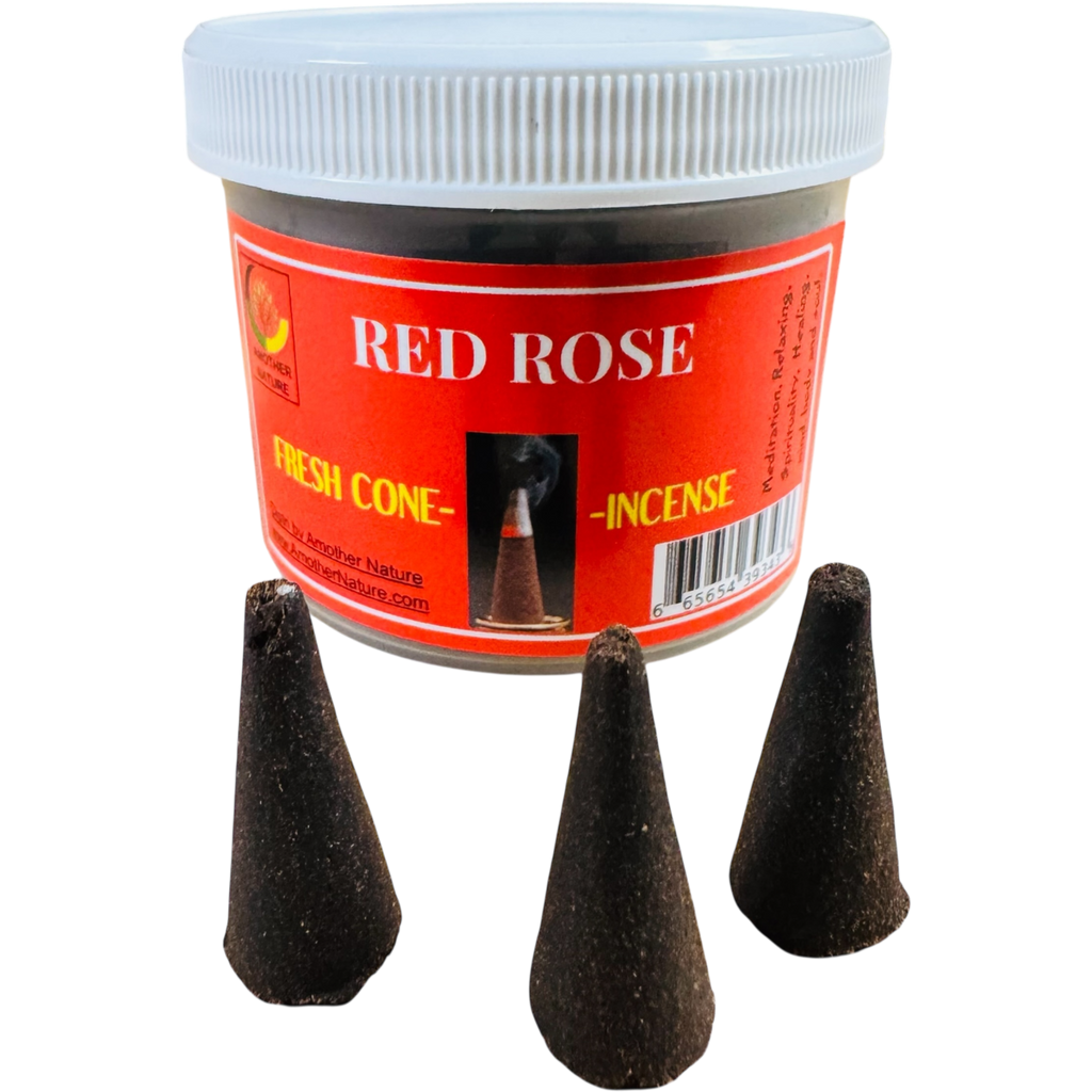 Red Rose Cone Incense - Fresh Hand Made