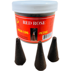 Red Rose Cone Incense - Fresh Hand Made