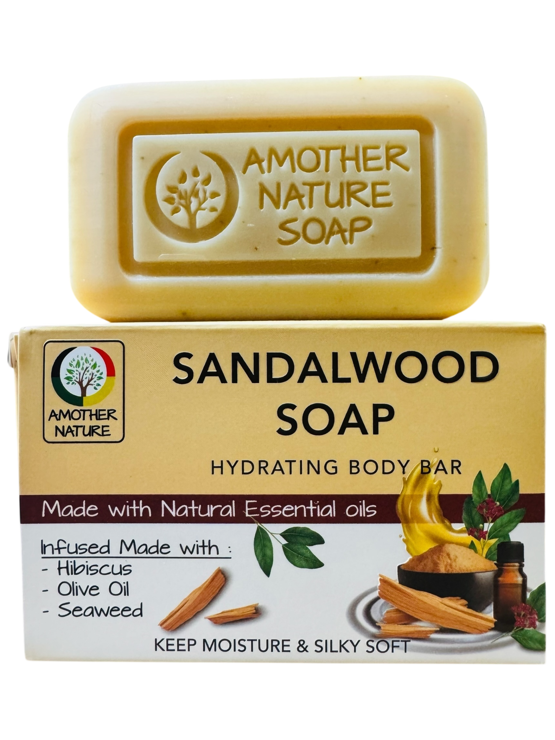 Sandalwood Soap -Hydrating Body Bar -(2 Pieces)
