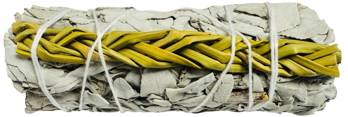 Sweet Grass White Sage Smudge -(2 Pieces)