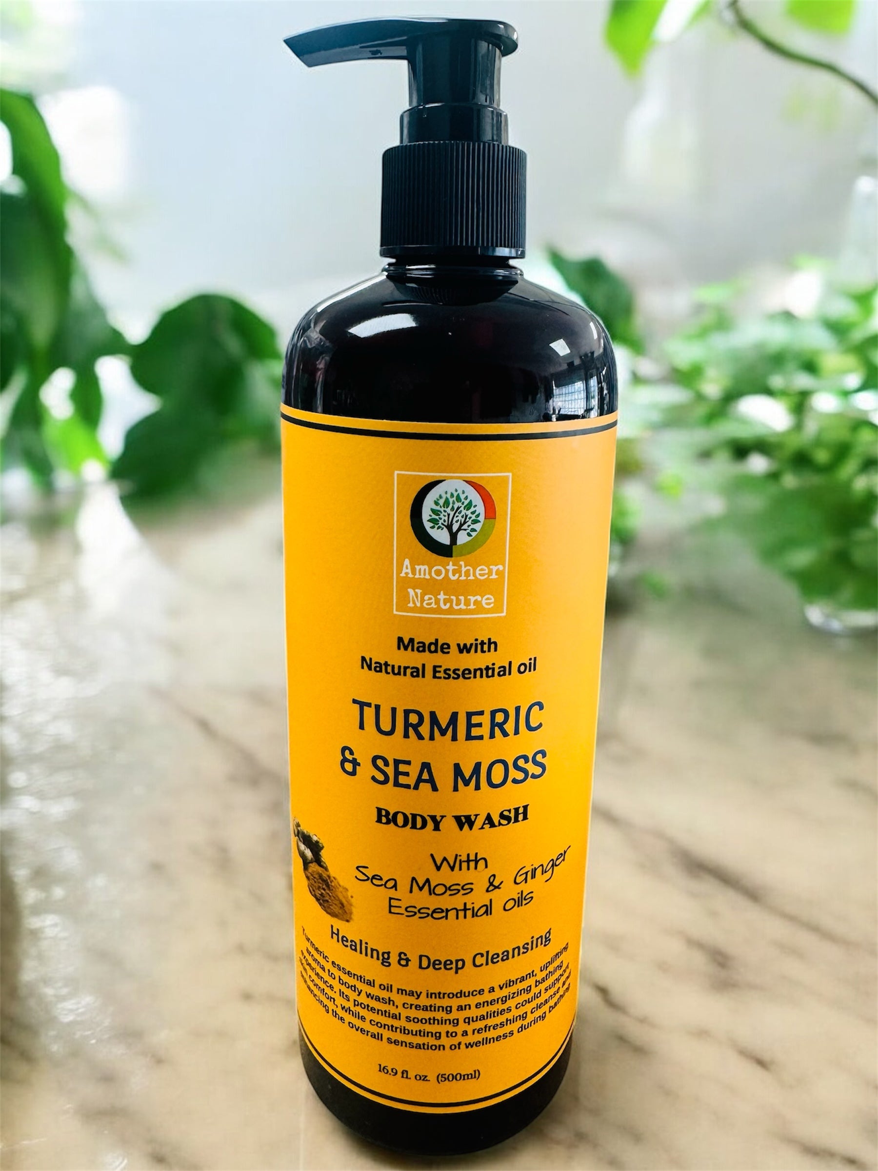 Turmeric & Sea Moss -Body Wash Infuse with Ginger Essential oil