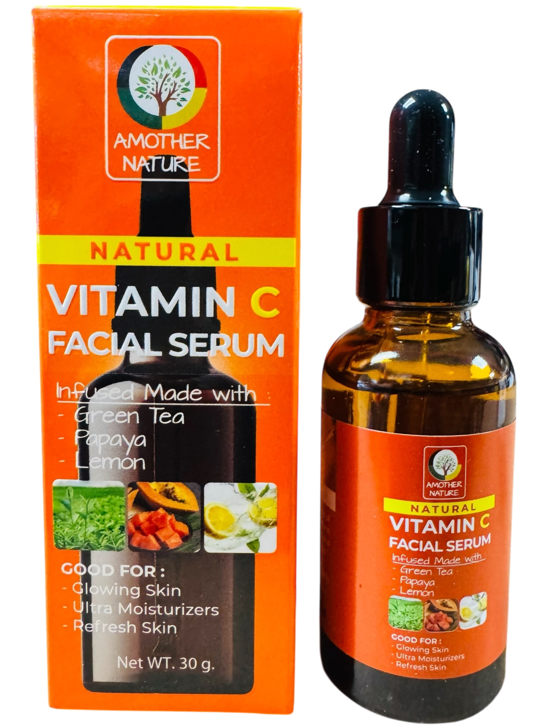 Vitamin C Facial Serum -Infuse with Green Tea, Lemon & Papaya
