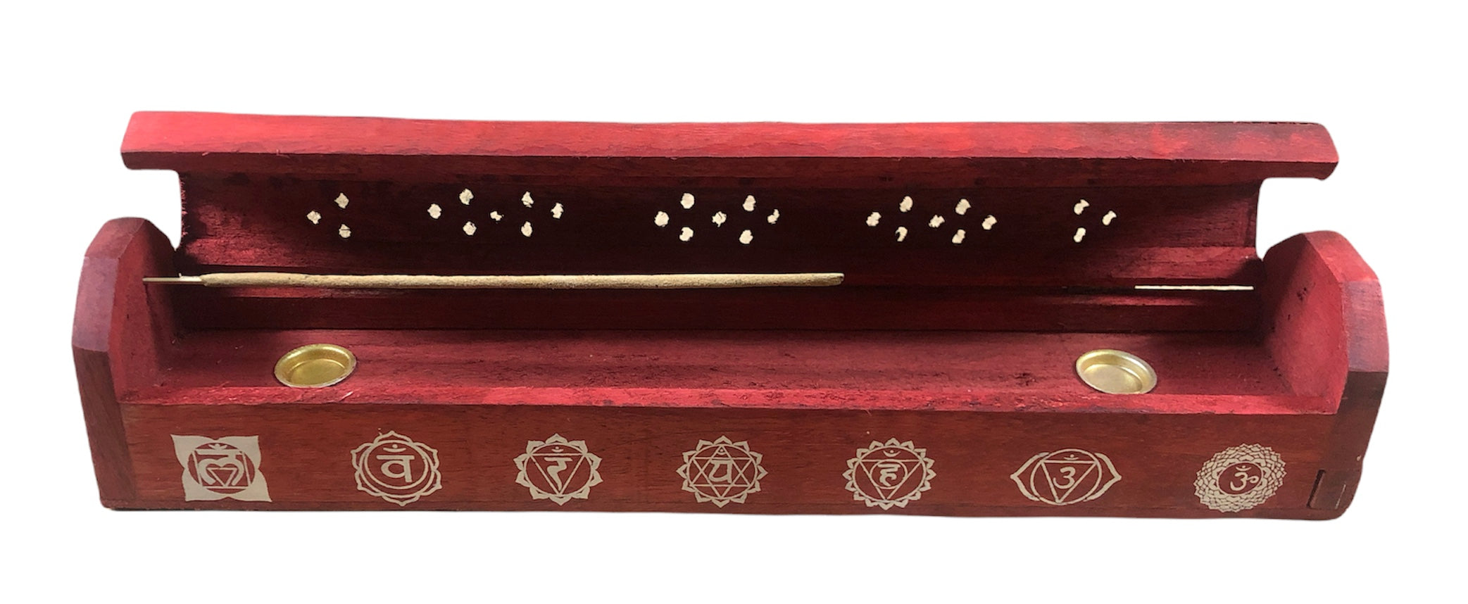 Traditional Incense Burner Coffin Box (7 Chakras Red Color